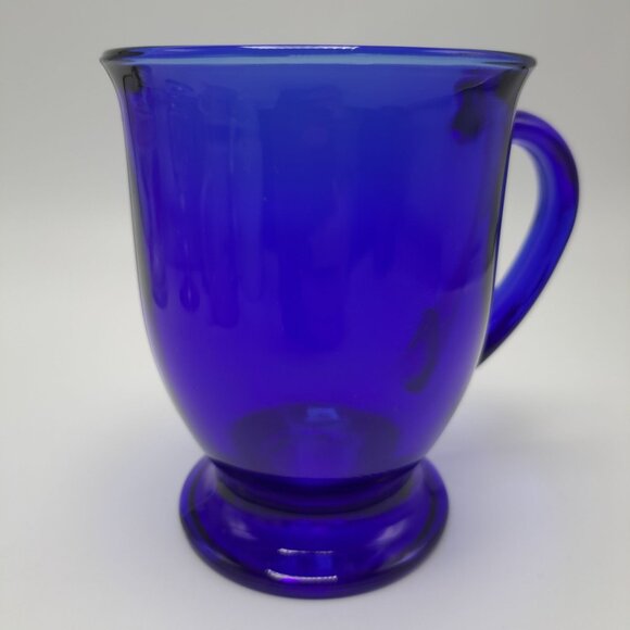 Vintage Anchor Hocking Cobalt Blue Glass Coffee Mug - Picture 6 of 12